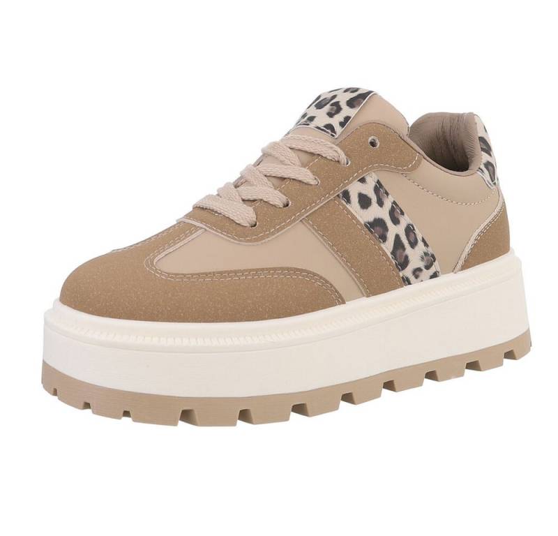 Ital-Design Damen Low-Top Freizeit Sneaker (88828650) Keilabsatz/Wedge Sneakers Low in Hellbraun von Ital-Design