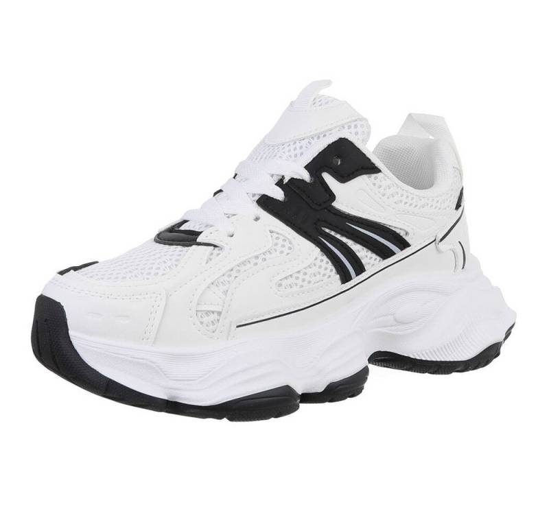 Ital-Design Damen Low-Top Freizeit Sneaker (88930579) Keilabsatz/Wedge Sneakers Low in Weiß von Ital-Design