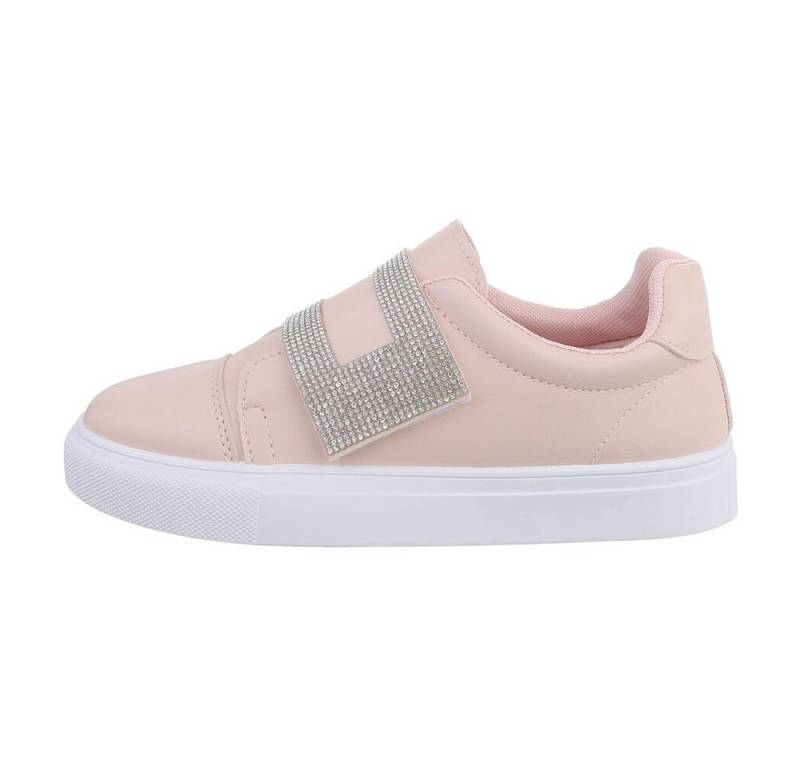 Ital-Design Damen Low-Top Freizeit Sneaker Flach Sneakers Low in Altrosa von Ital-Design