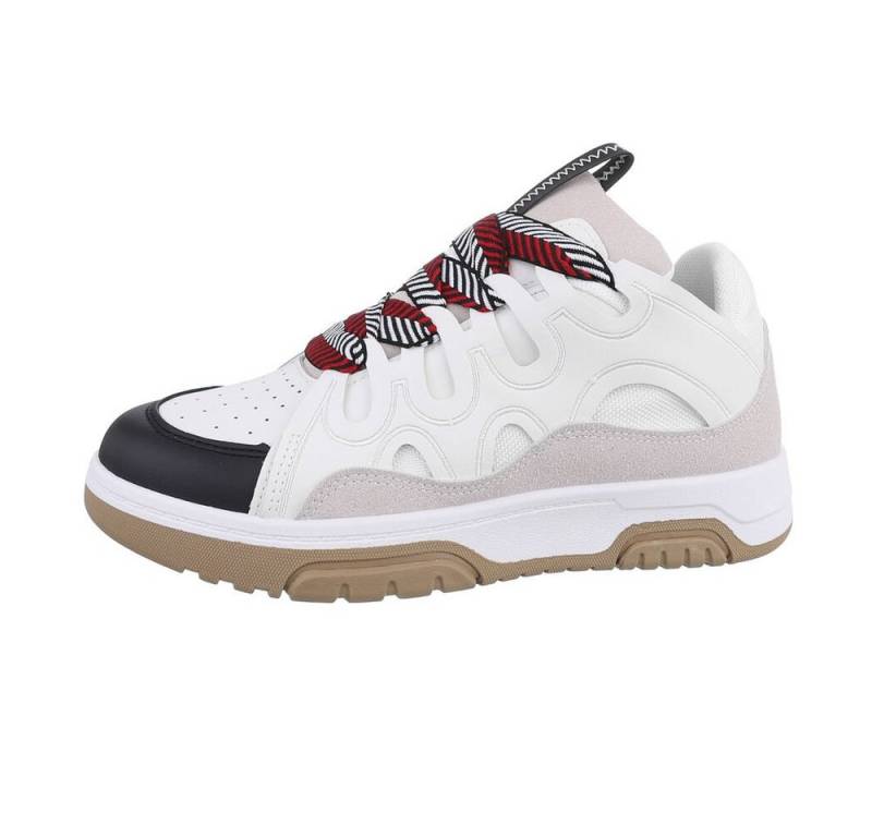 Ital-Design Damen Low-Top Freizeit Sneaker Flach Sneakers Low in Schwarz von Ital-Design