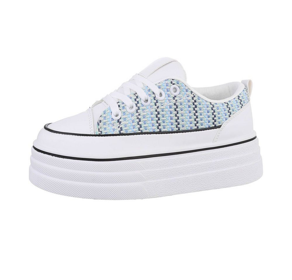 Ital-Design Damen Low-Top Freizeit Sneaker Flach Sneakers Low in Weiß von Ital-Design