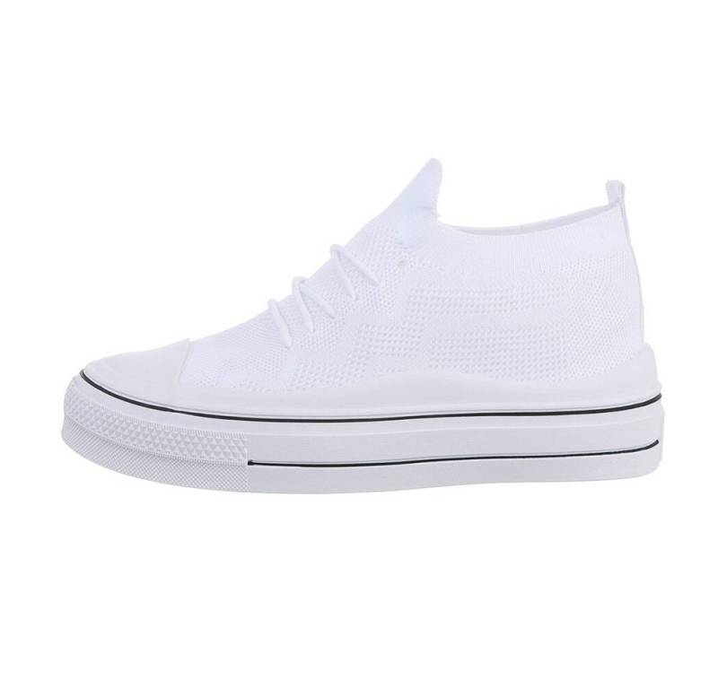 Ital-Design Damen Low-Top Freizeit Sneaker Flach Sneakers Low in Weiß von Ital-Design