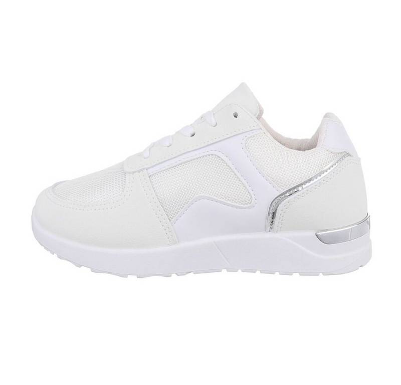 Ital-Design Damen Low-Top Freizeit Sneaker Flach Sneakers Low in Weiß von Ital-Design
