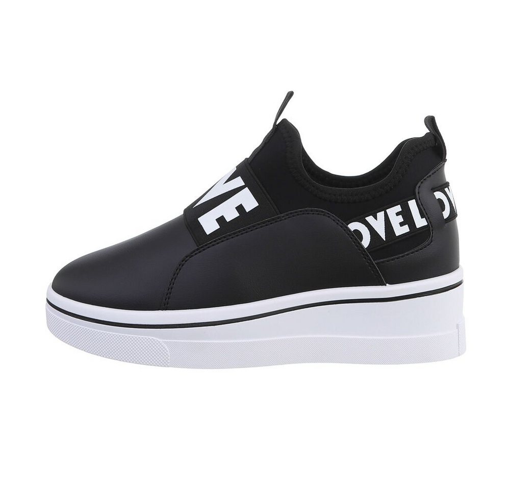 Ital-Design Damen Low-Top Freizeit Sneaker Keilabsatz/Wedge Sneakers Low in Schwarz Ital-Design Damen Low-Top Freizeit Sneaker Keilabsatz/Wedge Sneakers Low in Schwarz von Ital-Design