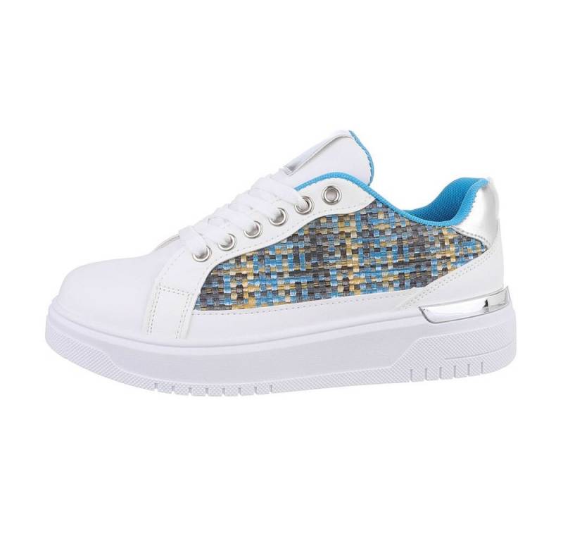 Ital-Design Damen Low-Top Freizeit Sneaker Keilabsatz/Wedge Sneakers Low in Weiß von Ital-Design