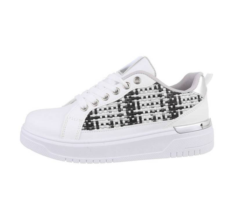 Ital-Design Damen Low-Top Freizeit Sneaker Keilabsatz/Wedge Sneakers Low in Weiß von Ital-Design
