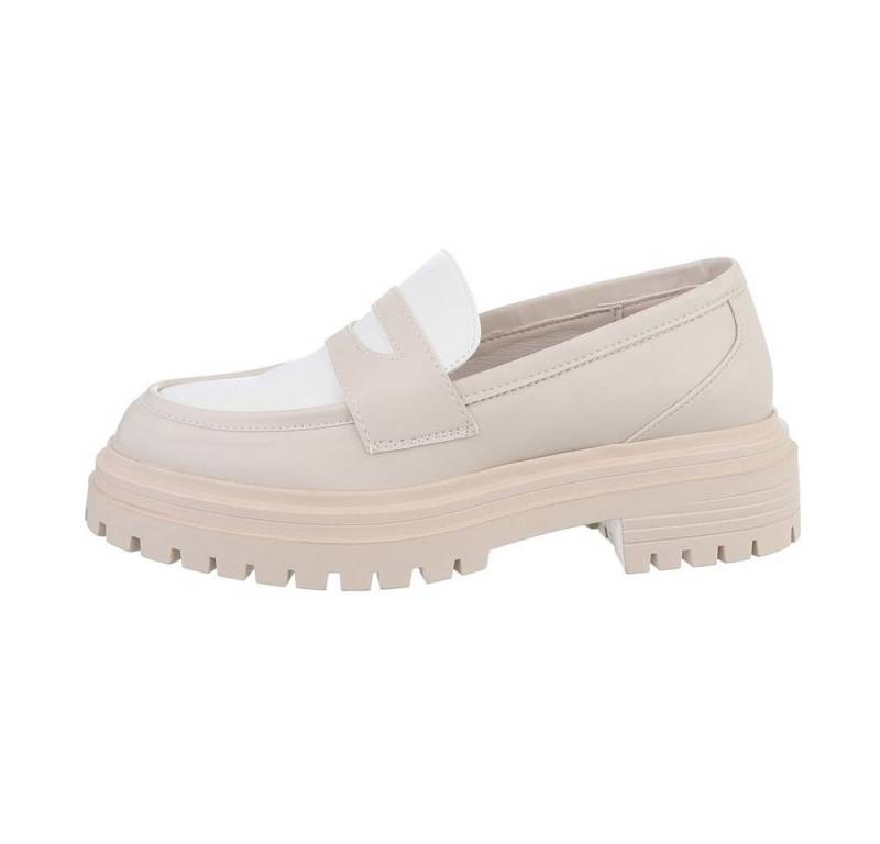 Ital-Design Damen Mokassins Freizeit Slipper Blockabsatz Mokassins in Schwarz von Ital-Design