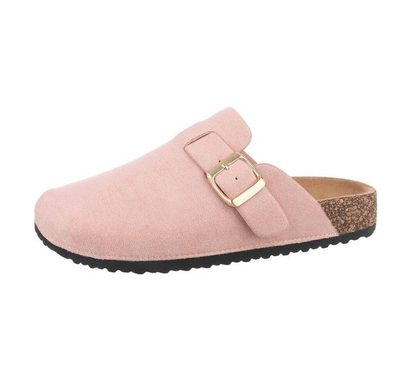 Ital-Design Damen Mules Freizeit Pantolette (85275925) Flach Pantoletten in Altrosa von Ital-Design