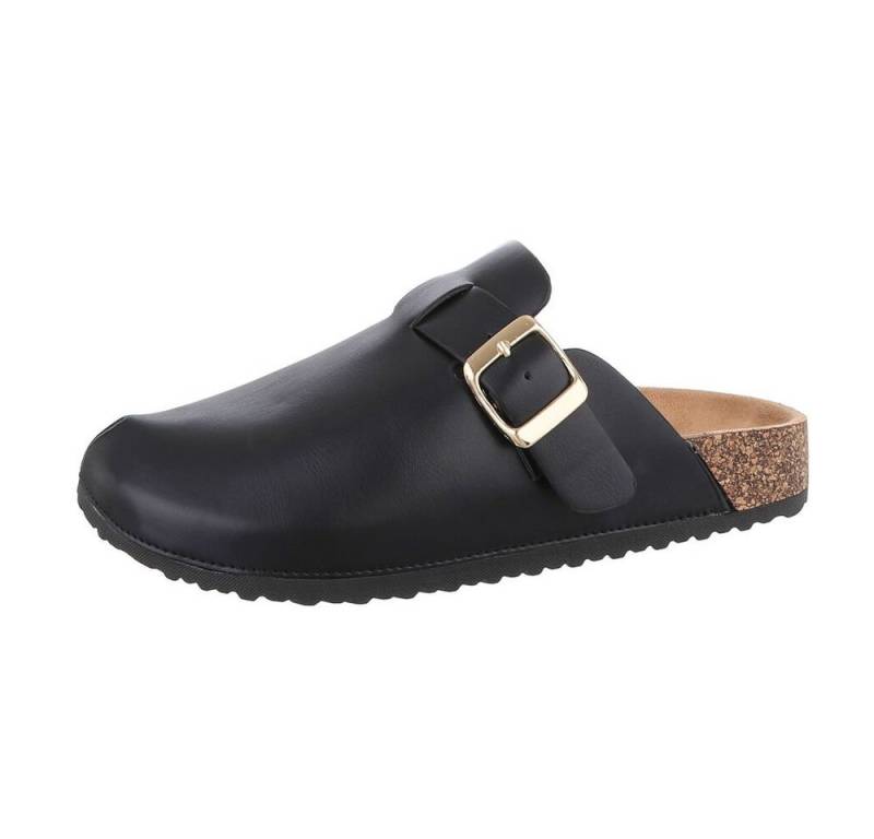 Ital-Design Damen Mules Freizeit Pantolette (85275980) Flach Pantoletten in Schwarz von Ital-Design