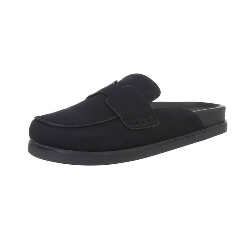 Ital-Design Damen Mules Freizeit Pantolette (86192642) Flach Pantoletten in Schwarz von Ital-Design