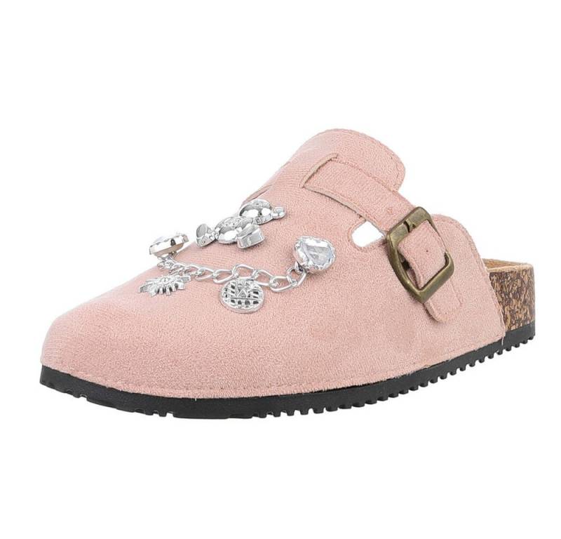 Ital-Design Damen Mules Freizeit Pantolette (88930420) Flach Pantoletten in Altrosa von Ital-Design