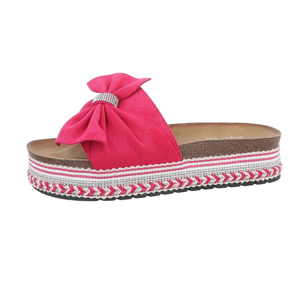 Ital-Design Damen Mules Freizeit Plateausandaletten (86017160) Flach Pantoletten in Pink von Ital-Design
