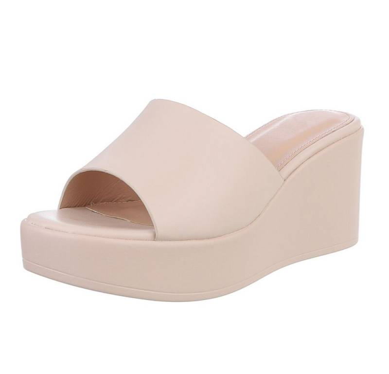 Ital-Design Wedge-Sandalen für Damen – Elegante Freizeitschuhe Plateausandaletten (89368465) Keilabsatz/Wedge Keilsandaletten in Beige von Ital-Design