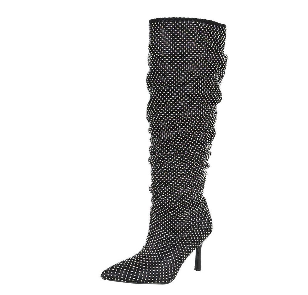 Ital-Design Damen Party & Clubwear High-Heel-Stiefel (87124666) Pfennig-/Stilettoabsatz High-Heel Stiefel in Schwarz von Ital-Design