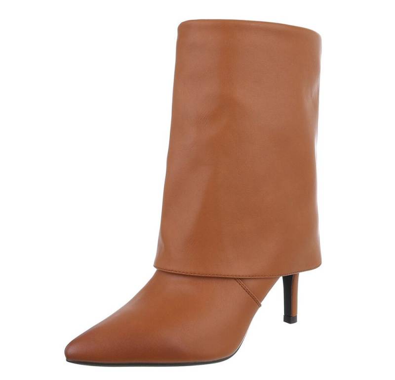 Ital-Design Damen Party & Clubwear High-Heel-Stiefel (88671748) Pfennig-/Stilettoabsatz Stiefel in Camel von Ital-Design