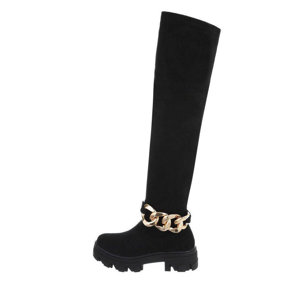 Ital-Design Damen Party & Clubwear Overkneestiefel Blockabsatz Overknees in Schwarz Ital-Design Damen Party & Clubwear Overkneestiefel Blockabsatz Overknees in Schwarz von Ital-Design