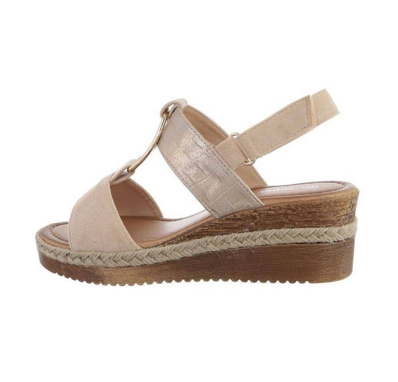 Ital-Design Damen Party & Clubwear Plateausandaletten (75166690) Keilabsatz/Wedge Keilsandaletten in Beige von Ital-Design