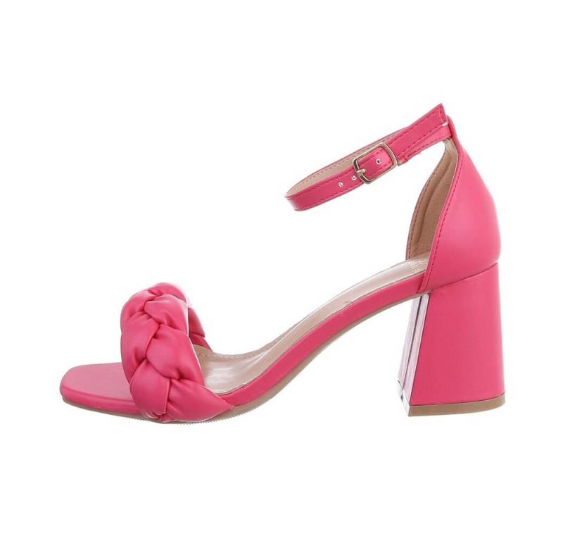 Ital-Design Damen Party & Clubwear Sandalette Blockabsatz Sandalen & Sandaletten in Pink von Ital-Design