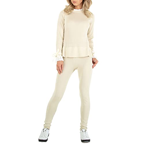 Ital Design Damen Reissverschluss Anzug Gr. M/L Beige von Ital Design