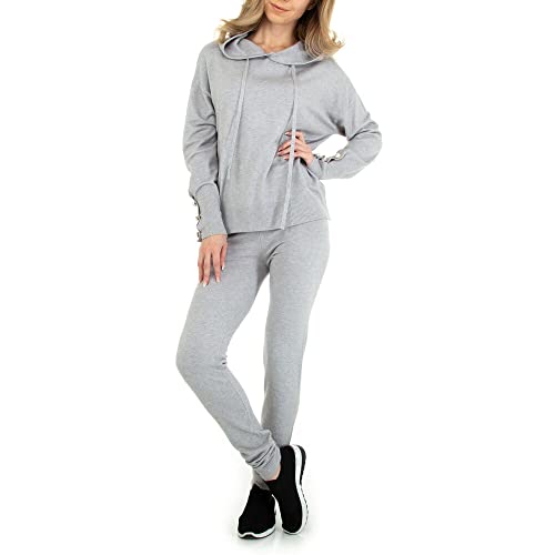 Ital Design Damen Stretch Kapuze Anzug Emma Ashley Gr. S/M Grau von Ital Design