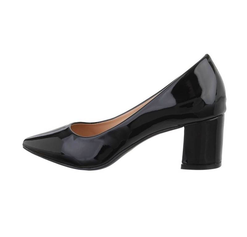 Ital-Design Damen Schlupfschuhe Elegant Pumps (72625837) Blockabsatz Klassische Pumps in Schwarz von Ital-Design