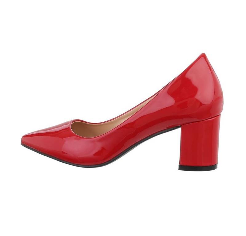 Ital-Design Damen Schlupfschuhe Elegant Pumps (72625850) Blockabsatz Klassische Pumps in Rot von Ital-Design
