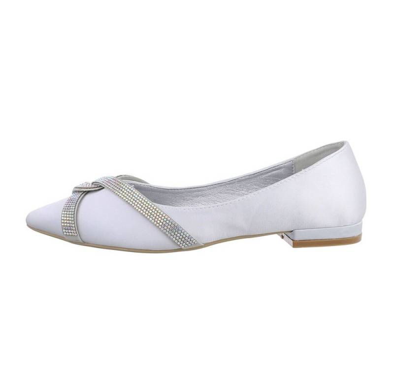 Ital-Design Damen Schlupfschuhe Freizeit Ballerina (82095472) Blockabsatz Klassische Ballerinas in Silber von Ital-Design
