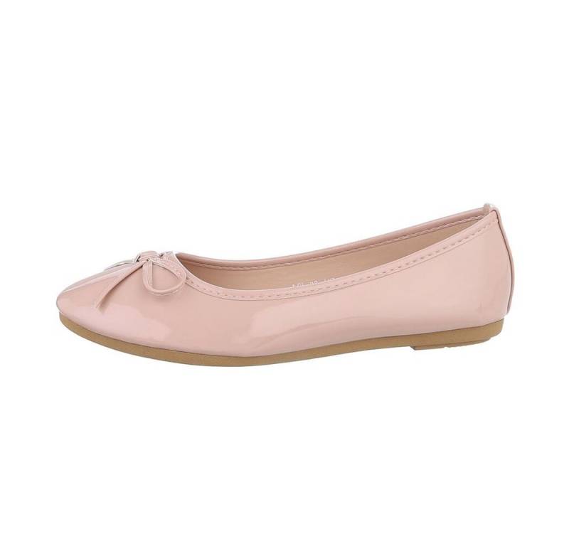 Ital-Design Damen Schlupfschuhe Freizeit Ballerina Blockabsatz Klassische Ballerinas in Hellbraun von Ital-Design
