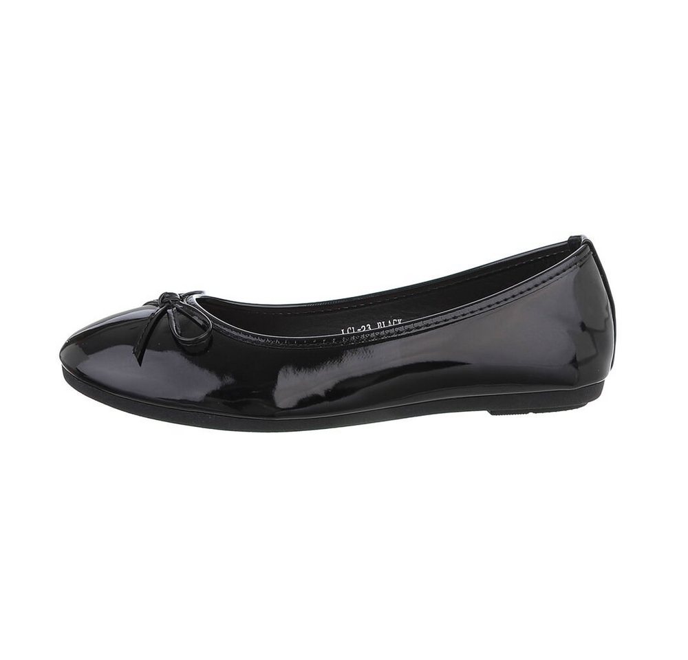 Ital-Design Damen Schlupfschuhe Freizeit Ballerina Blockabsatz Klassische Ballerinas in Schwarz von Ital-Design