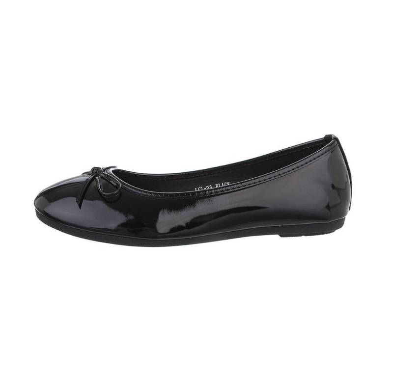 Ital-Design Damen Schlupfschuhe Freizeit Ballerina Blockabsatz Klassische Ballerinas in Schwarz von Ital-Design