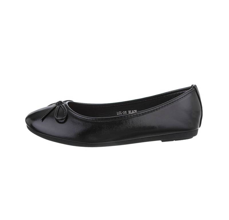 Ital-Design Damen Schlupfschuhe Freizeit Ballerina Blockabsatz Klassische Ballerinas in Schwarz von Ital-Design