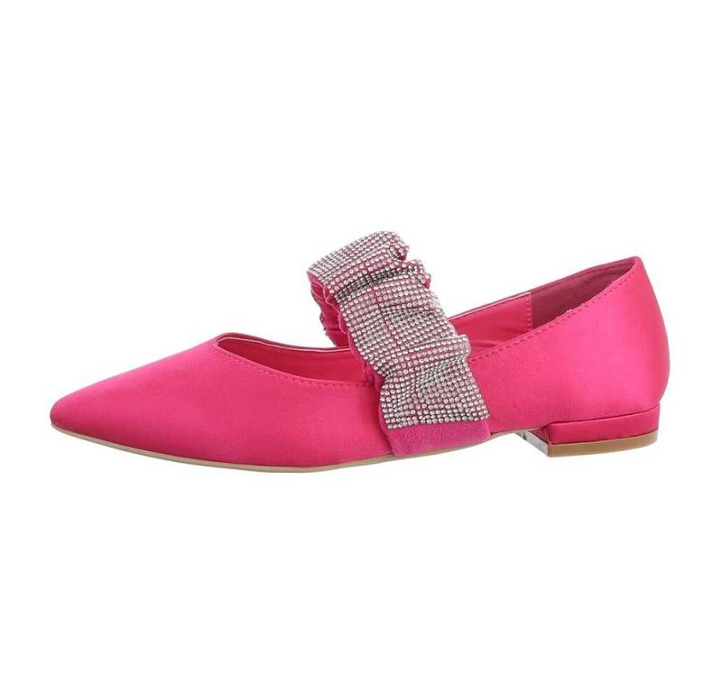 Ital-Design Damen Schlupfschuhe Party & Clubwear Ballerina Blockabsatz Klassische Ballerinas in Pink von Ital-Design