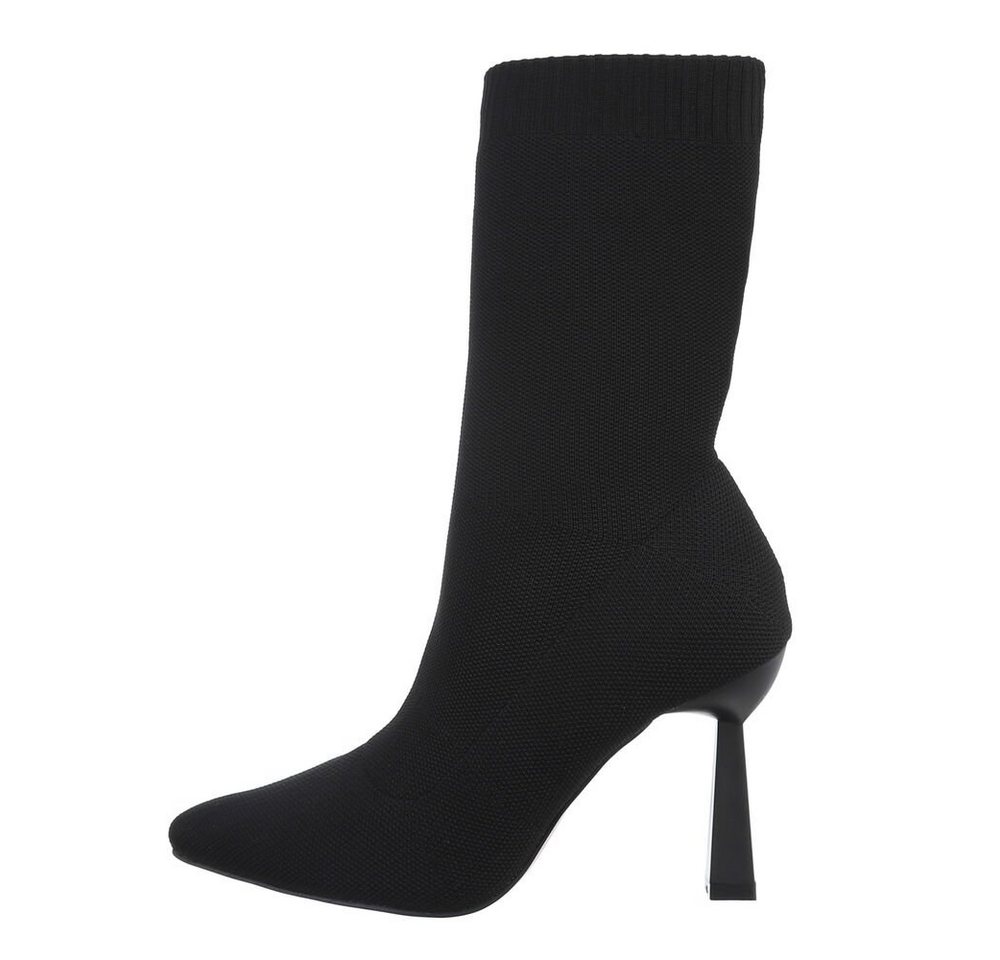 Ital-Design Damen Schlupfschuhe Party & Clubwear High-Heel-Stiefelette (81809659) Pfennig-/Stilettoabsatz High-Heel Stiefeletten in Schwarz von Ital-Design