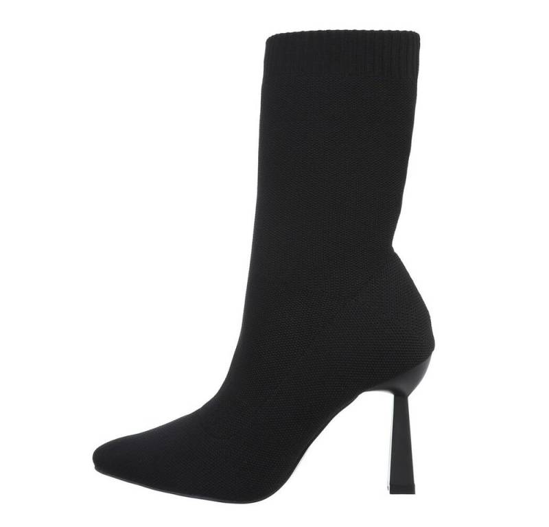 Ital-Design Damen Schlupfschuhe Party & Clubwear High-Heel-Stiefelette (81809659) Pfennig-/Stilettoabsatz High-Heel Stiefeletten in Schwarz von Ital-Design