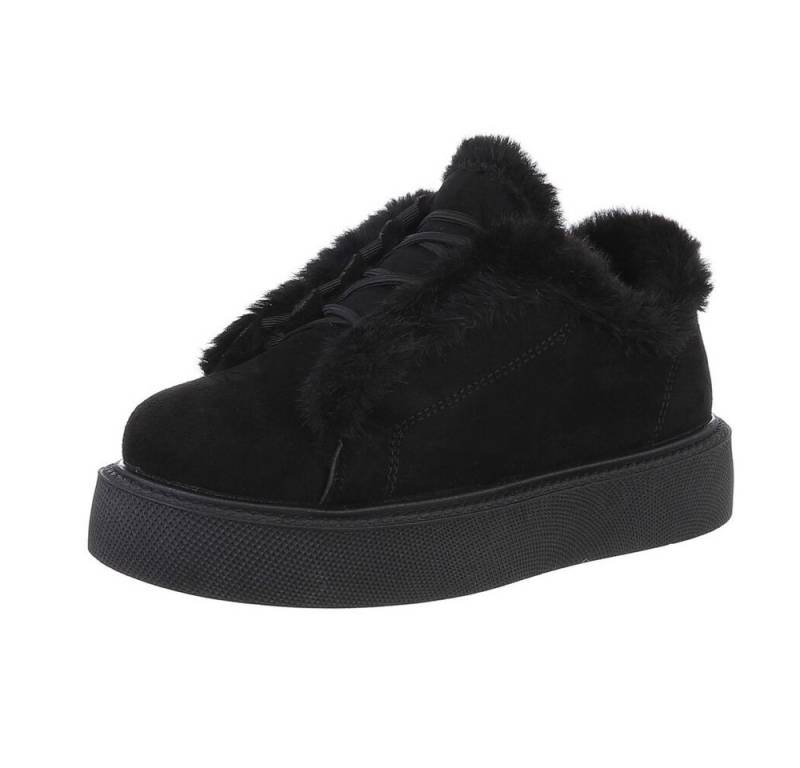 Ital-Design Damen Schnürschuhe Freizeit Snowboots (87475192) Flach Stiefeletten in Schwarz von Ital-Design