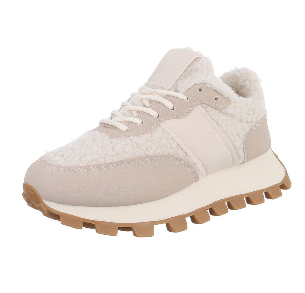 Ital-Design Damen Sneakers mit hohem Komfort für Freizeitaktivitäten Snowboots (90704255) Flach Sneakers Low in Beige von Ital-Design