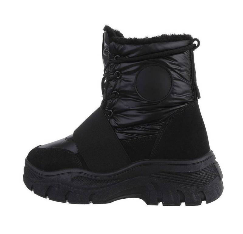 Ital-Design Damen Snowboots Freizeit Snowboots (77486157) Flach Plateaustiefeletten in Schwarz von Ital-Design