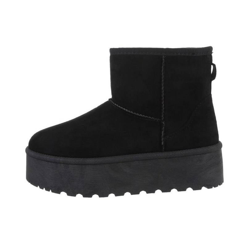 Ital-Design Bequemer Schaftschuh für Damen – stilvoll und warm Snowboots (84206799) Flach Plateaustiefeletten in Schwarz von Ital-Design