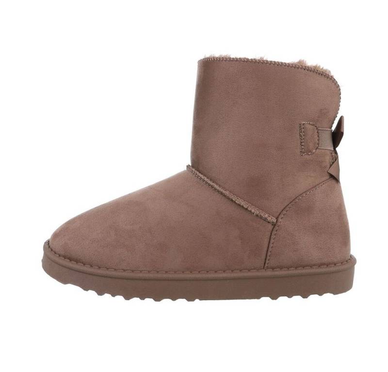 Ital-Design Damen Snowboots Freizeit Snowboots (84906774) Flach Flache Stiefeletten in Hellbraun von Ital-Design