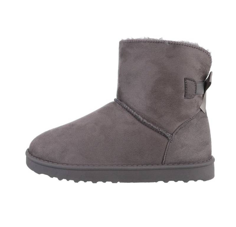 Ital-Design Damen Snowboots Freizeit Snowboots (84906781) Flach Flache Stiefeletten in Grau von Ital-Design