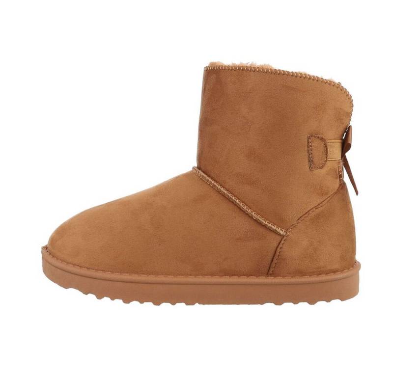 Ital-Design Damen Snowboots Freizeit Snowboots (84906785) Flach Flache Stiefeletten in Camel von Ital-Design