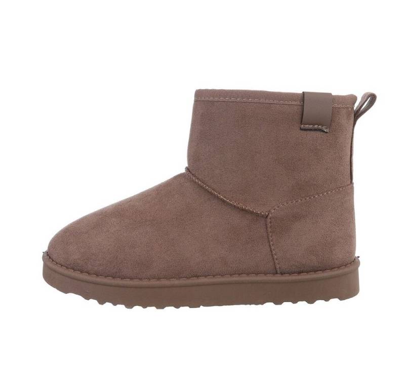 Ital-Design Damen Snowboots Freizeit Snowboots (84989664) Flach Flache Stiefeletten in Hellbraun von Ital-Design