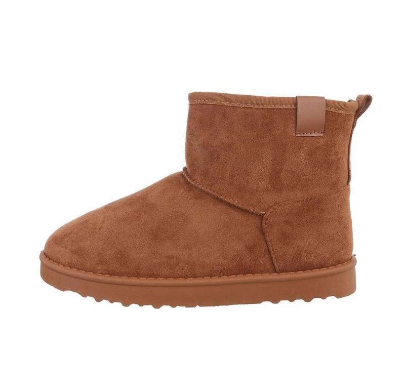 Ital-Design Damen Snowboots Freizeit Snowboots (84989676) Flach Flache Stiefeletten in Camel von Ital-Design