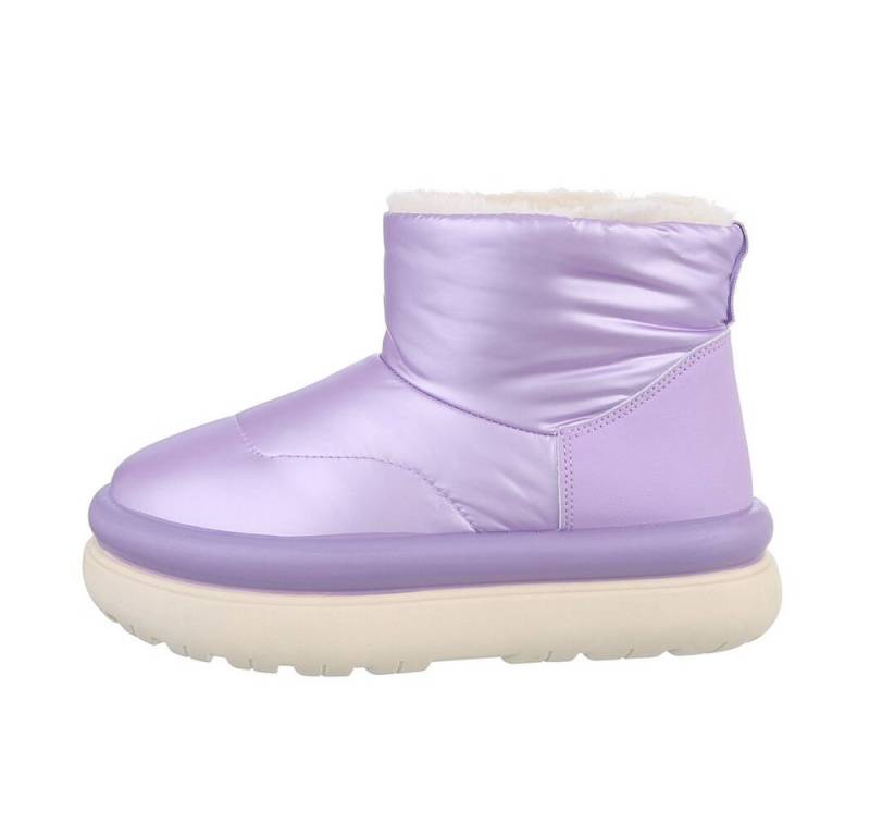 Ital-Design Damen Snowboots Freizeit Snowboots (85136715) Flach Plateaustiefeletten in Lila von Ital-Design
