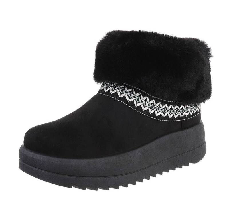 Ital-Design Damen Snowboots Freizeit Snowboots (87214363) Flach Plateaustiefeletten in Schwarz von Ital-Design