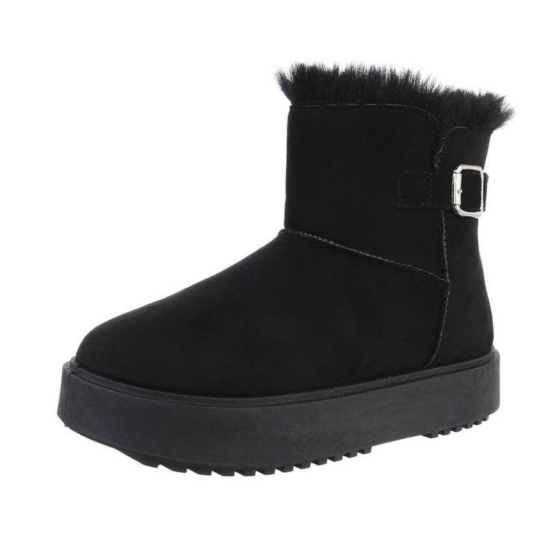 Ital-Design Damen Snowboots Freizeit Snowboots (87214466) Flach Plateaustiefeletten in Schwarz von Ital-Design