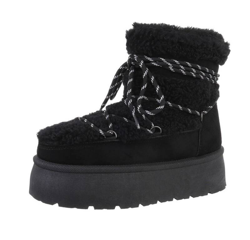 Ital-Design Damen Snowboots Freizeit Snowboots (87214509) Flach Plateaustiefeletten in Schwarz von Ital-Design