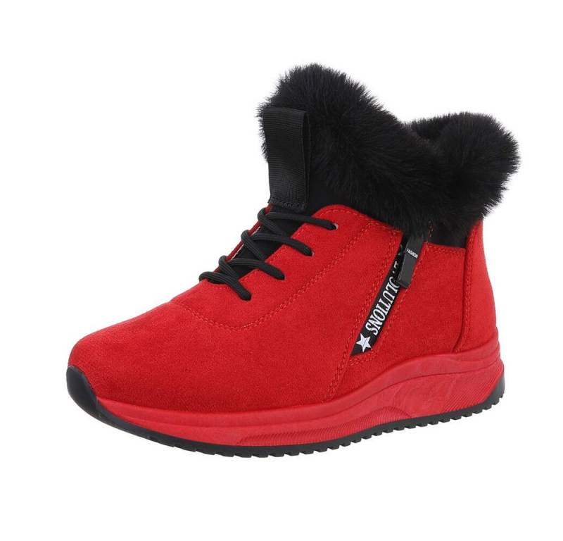 Ital-Design Damen Snowboots Freizeit Snowboots (87214528) Flach Plateaustiefeletten in Rot von Ital-Design