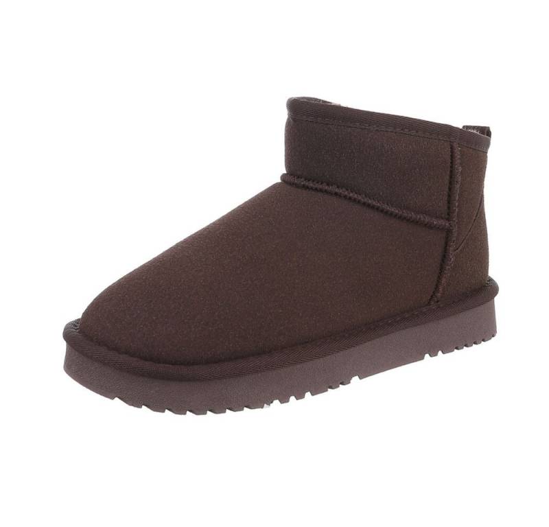Ital-Design Damen Snowboots Freizeit Snowboots (87283912) Flach Flache Stiefeletten in Braun von Ital-Design