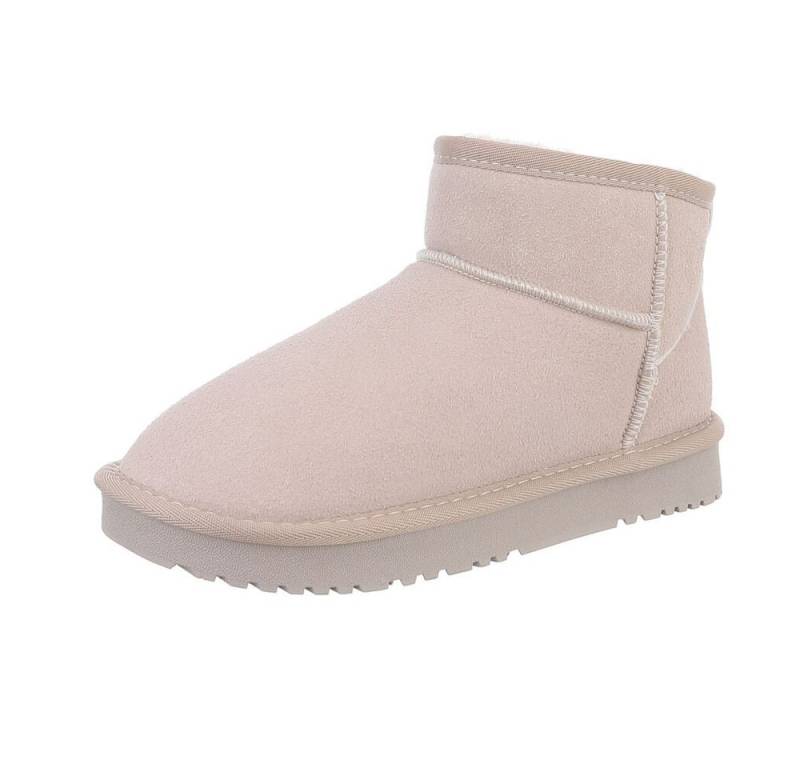 Ital-Design Damen Snowboots Freizeit Snowboots (87283924) Flach Flache Stiefeletten in Beige von Ital-Design